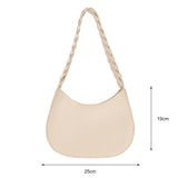 Weaving Handle Shoulder Purses Solid Handbag Women Shopping Bags