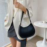 Weaving Handle Shoulder Purses Solid Handbag Women Shopping Bags