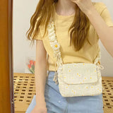 Floral Pattern Crossbody Bag Sweet Students Handbags Underarm Style All-match