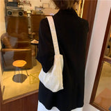 Canvas Shoulder Bags Large Capacity Vintage Students School Casual