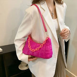 Winter Warm Chain Handbags Down Cotton Padded Quilted Shoulder Bags