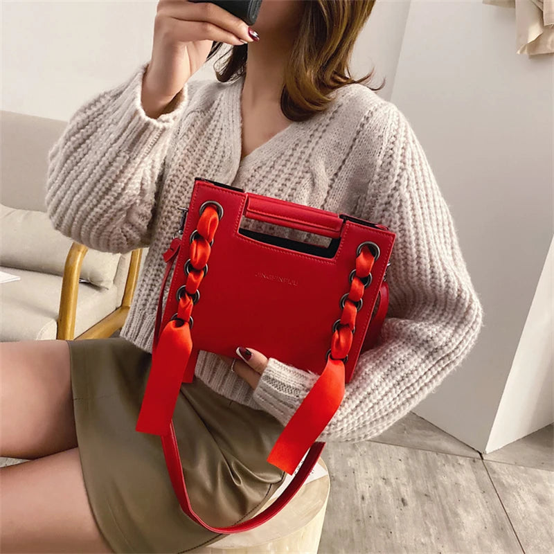 Shoulder Bags with Drawstring Decor Solid Style