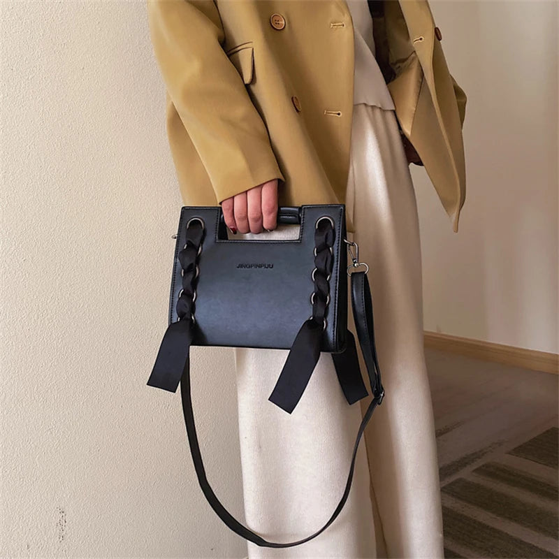 Shoulder Bags with Drawstring Decor Solid Style