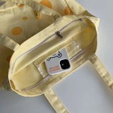 Yellow Canvas Shoulder Bag Sweet Preppy Style Students Casual Tote Bag