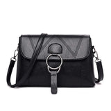 PU Leather Shoulder Bag for Women with Iron Ring