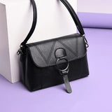 PU Leather Shoulder Bag for Women with Iron Ring