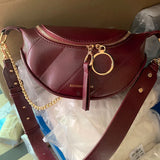Women Shoulder Bags with Metal Chain Leather Lady Crossbody Bag