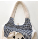 Fluffy Fur Shoulder Bag Lamb Fabric Tote Casual Lady Shopper