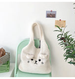Fluffy Fur Shoulder Bag Lamb Fabric Tote Casual Lady Shopper