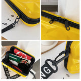 Women Shoulder Box Bags Personality Uneven Surface Handbag Female Makeup Storage