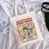 Devil's Letters Printed Shoulder Canvas Bag