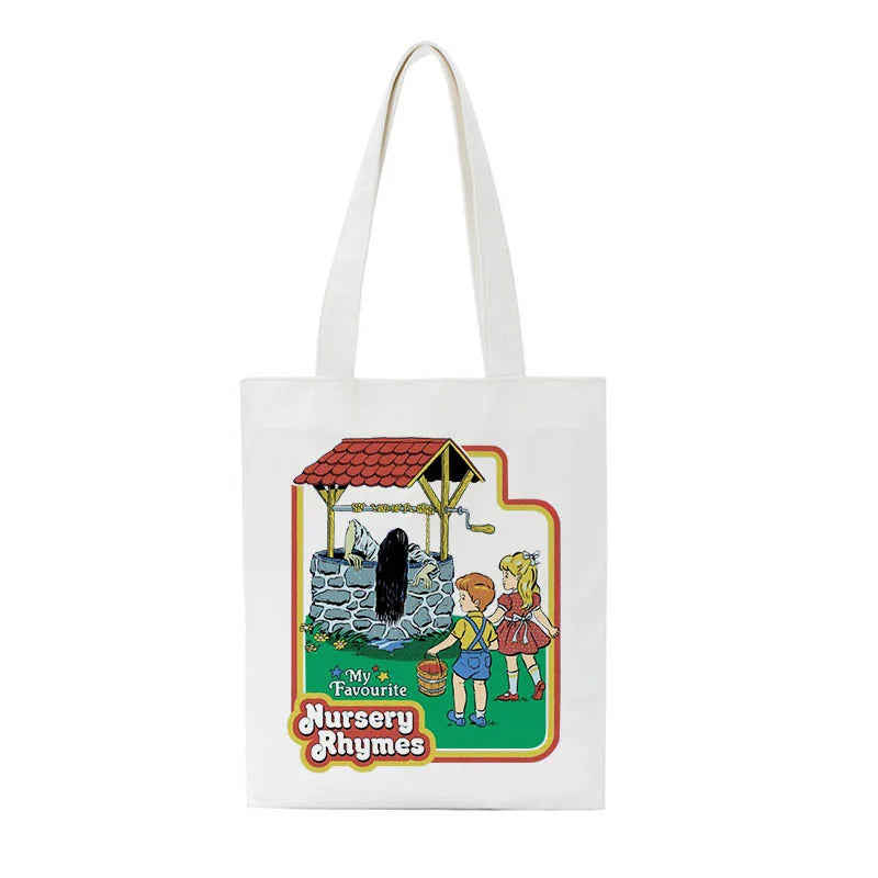 Devil's Letters Printed Shoulder Canvas Bag