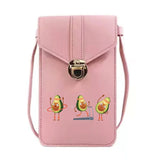 Avocado Print Crossbody Bag Wallet Touch Screen Cell Phone Pack
