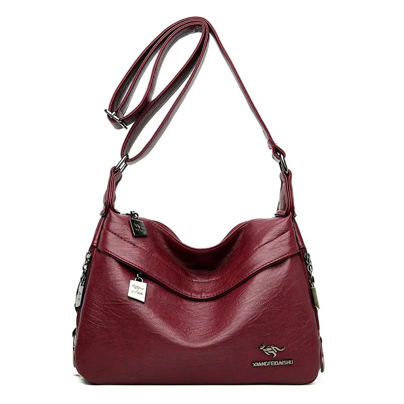 Winter Soft Leather Shoulder Crossbody Bag for Women