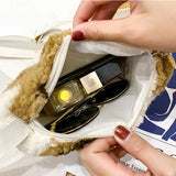 Women Shoulder Crossbody Fur Bag Plush Satchel Ladies Purse Tote Bag
