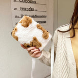 Women Shoulder Crossbody Fur Bag Plush Satchel Ladies Purse Tote Bag