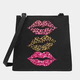 Women Shoulder Crossbody Small Square Bags Mouth Pattern Tote Bag