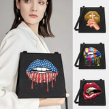 Women Shoulder Crossbody Small Square Bags Mouth Pattern Tote Bag