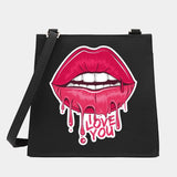 Women Shoulder Crossbody Small Square Bags Mouth Pattern Tote Bag