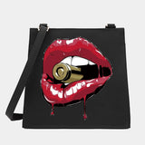 Women Shoulder Crossbody Small Square Bags Mouth Pattern Tote Bag