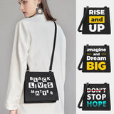 Women Shoulder Crossbody Small Square Bags Phrase Series Pattern Commute Tote Ba