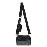 Women 2 in 1 Shoulder Handbag Rhombus Pattern Leather Combo Set