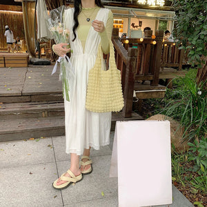 Pleated Clutch Handbag Large Capacity Underarm Bag for Travel Girl