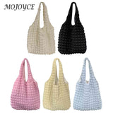 Pleated Top-handle Bag Bubble Clutch Handbag Large Capacity