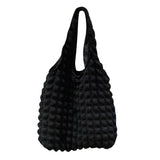 Women Shoulder Handbags Pleated Top-handle Bag Large Capacity Shoulder Tote Clou