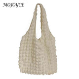 Women Pleated Shoulder Handbag Large Capacity Tote Bag for Travel Girl Shopping