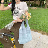 Pleated Top-handle Bag Large Capacity Underarm Bag Cloud Bubble Soft