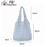 Pleated Top-handle Bag Large Capacity Underarm Bag Cloud Bubble Soft