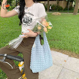 Pleated Top-handle Bag Large Capacity Underarm Bag Cloud Bubble Soft