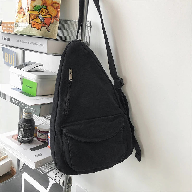 Canvas Crossbody Female Bag Solid Ladies Chest Bag