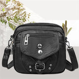 Women Small Square Shoulder Bag PU Leather Crossbody Bag