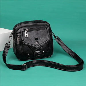 Women Small Square Shoulder Bag PU Leather Crossbody Bag