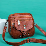 Women Small Square Shoulder Bag PU Leather Crossbody Bag