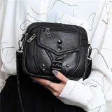 Women Small Square Shoulder Bag PU Leather Crossbody Bag
