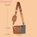 Rhombus Pattern Shoulder Tote Bag with Purse