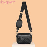 Rhombus Pattern Shoulder Tote Bag with Purse