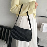 PU Leather Shoulder Underarm Bag Solid Female Subaxillary Bag