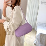 PU Leather Shoulder Underarm Bag Solid Female Subaxillary Bag
