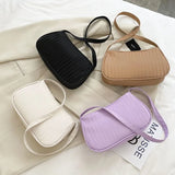 PU Leather Shoulder Underarm Bag Solid Female Subaxillary Bag