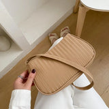 PU Leather Shoulder Underarm Bag Solid Female Subaxillary Bag