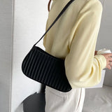 PU Leather Shoulder Underarm Bag Solid Female Subaxillary Bag
