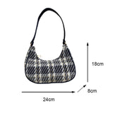 Vintage Plaid Small Top-Handle Bag Canvas Tote Female Daily Shoulder B