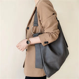 Soft PU Leather Women Shoulder Bag Casual Totes Lady Shopping Bag