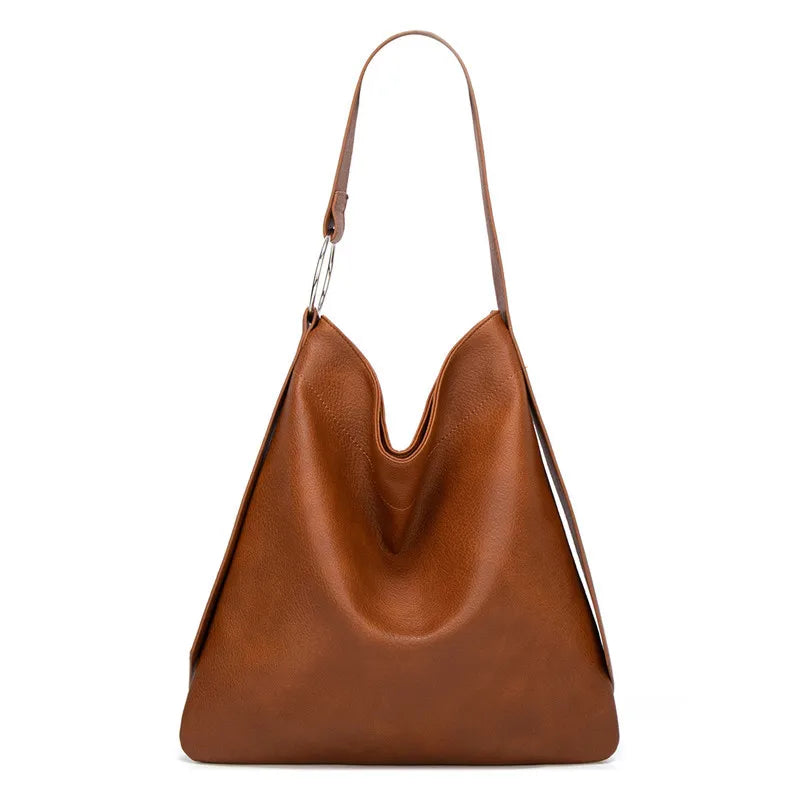 Soft PU Leather Women Shoulder Bag Casual Totes Lady Shopping Bag