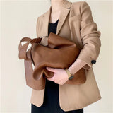 Soft PU Leather Women Shoulder Bag Casual Totes Lady Shopping Bag