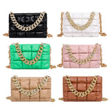Women Chain Plaid Grid Shoulder Bag Casual Bags Daily